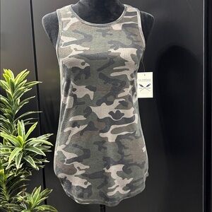 U.S. VIntage Rib Knit,stretch,camo pattern,sleeveless tank top